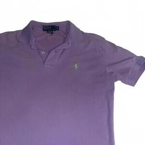 Polo Ralph Lauren Classic Purple Polo Shirt Men’s  Small Green Logo Polo Collar